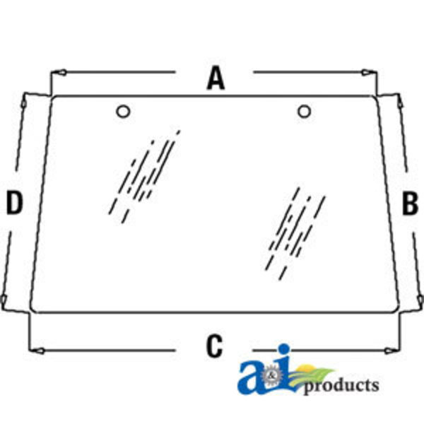 A & I Products Glass, Windshield, Front - Non-Tiltable 56" x38" x10" A-L78733